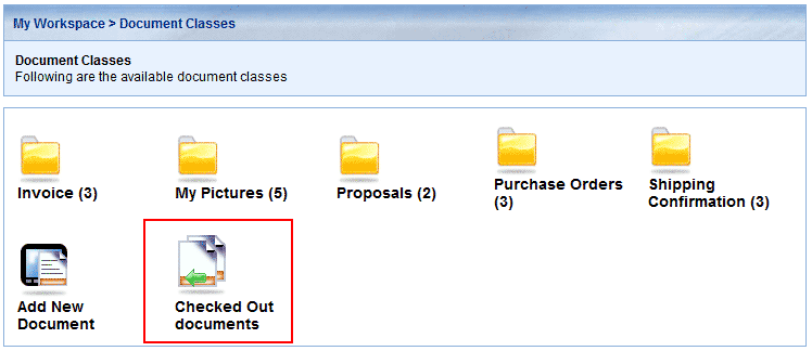 Checked Out documents link from My Workspace