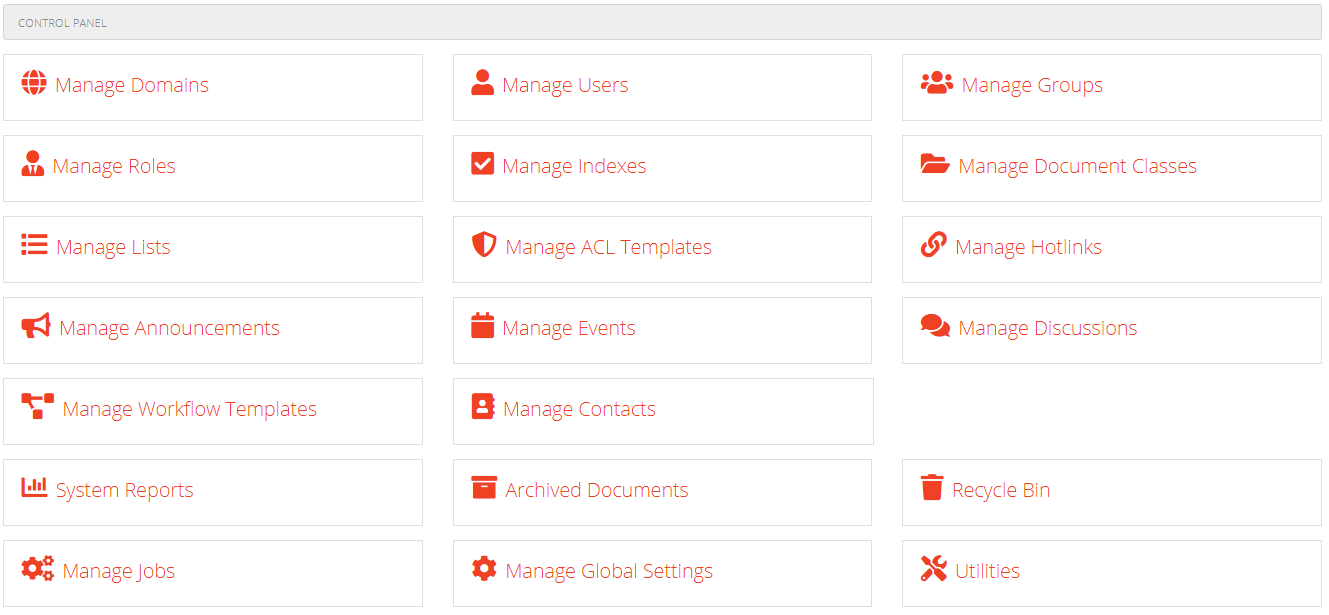 Control Panel Screen