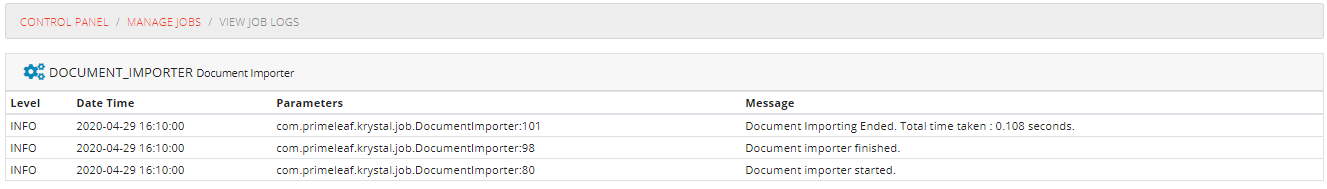 View Job Logs