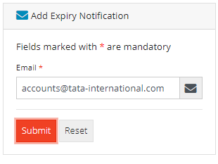 Add Expiry Notification Form