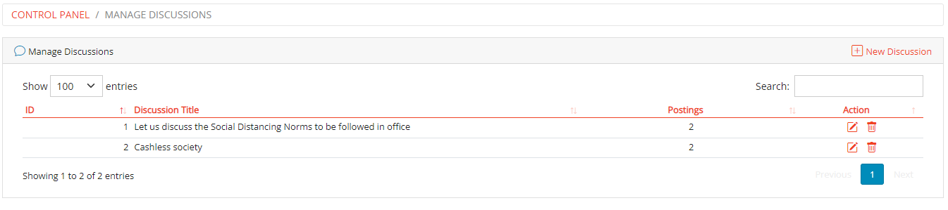 Manage Discussions