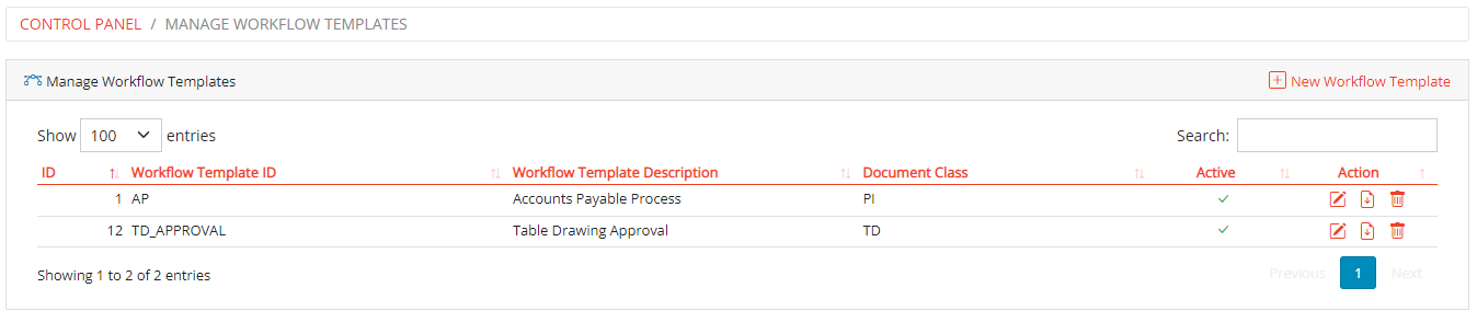 Manage Workflow Templates