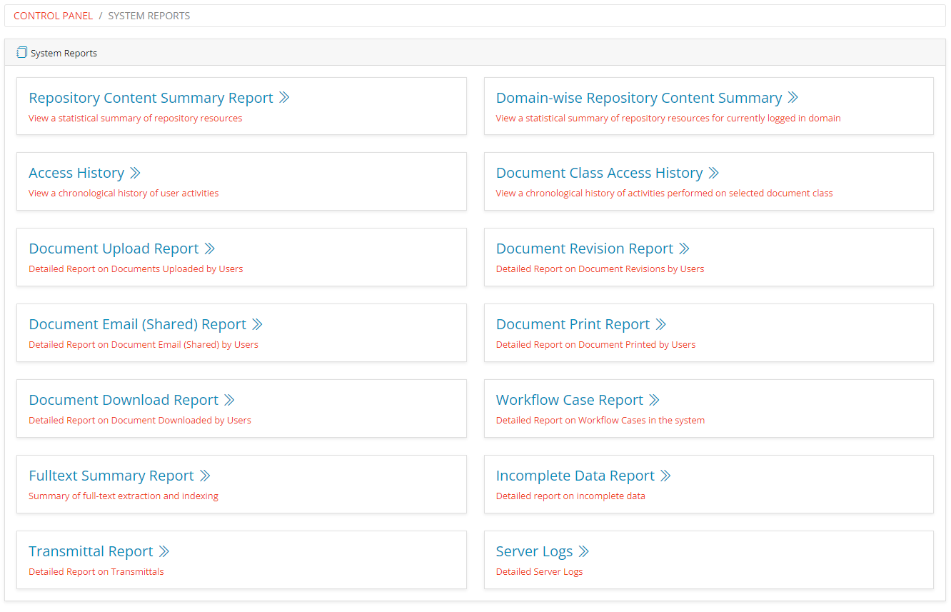 System Reports