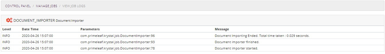 View Job Logs