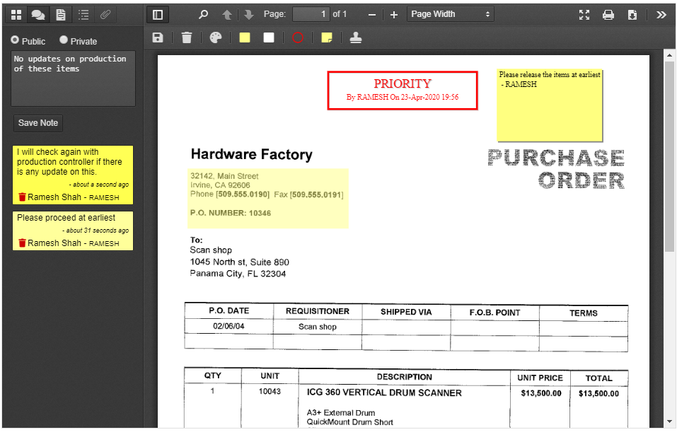 Document Viewer - Notes