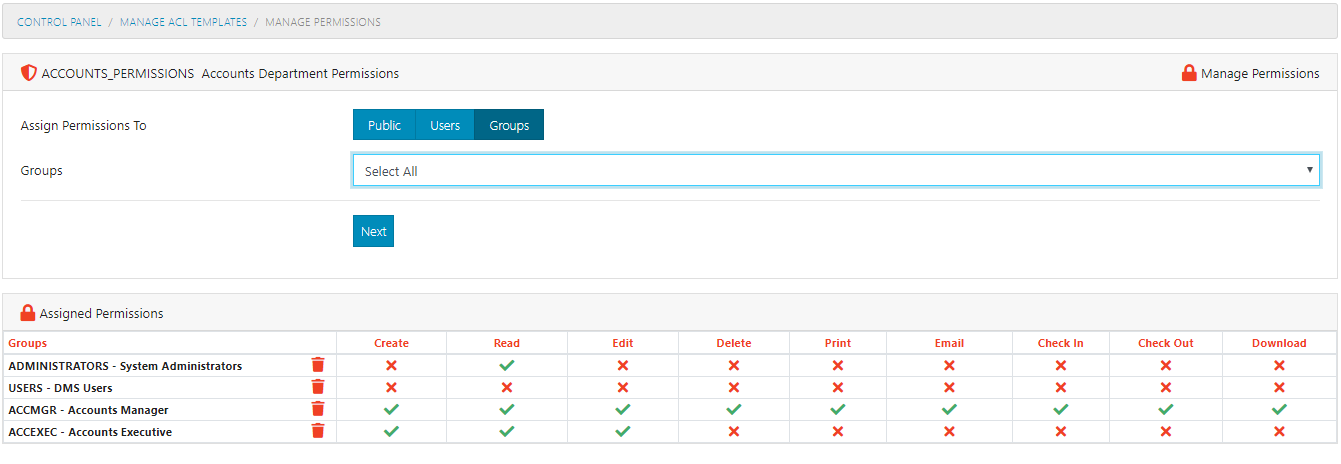 Manage Permissions